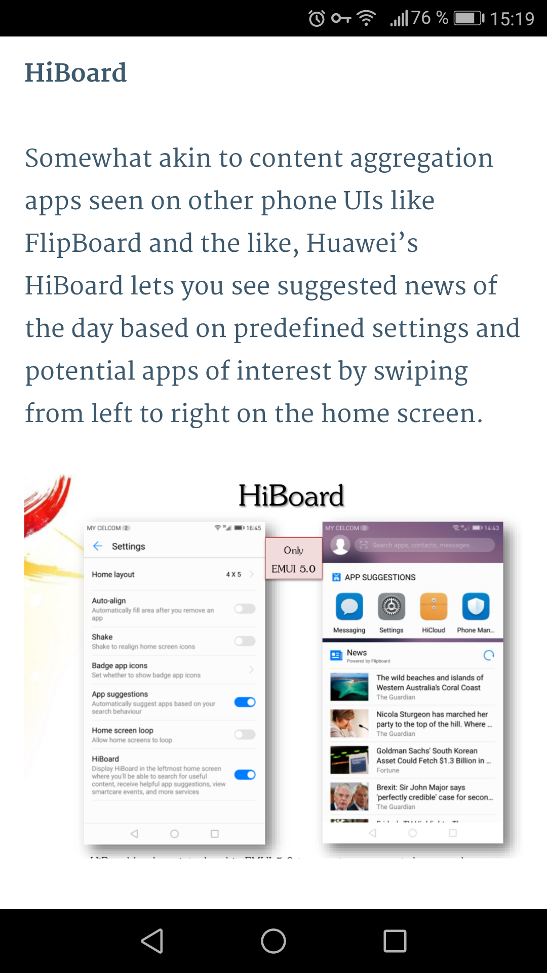 Как отключить hiboard на honor